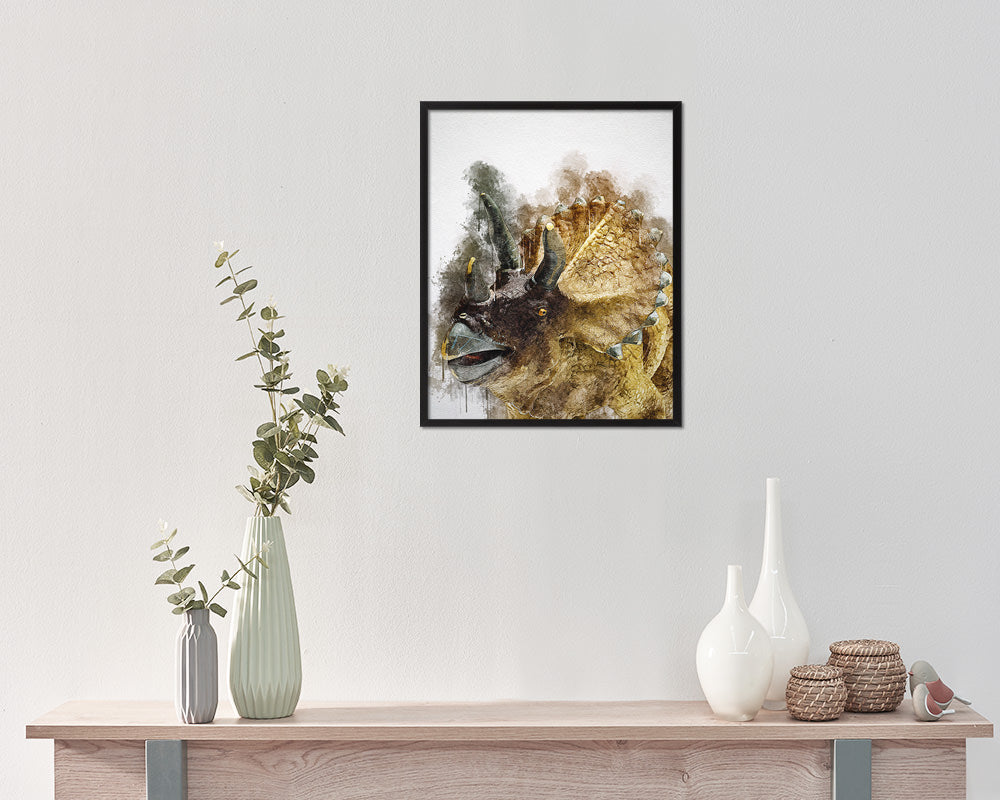 Dinosaur Animal Painting Print Framed Art Home Wall Decor Gifts