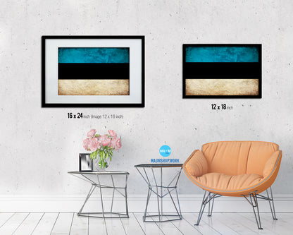 Estonia Country Vintage Flag Wood Framed Print Wall Art Decor Gifts