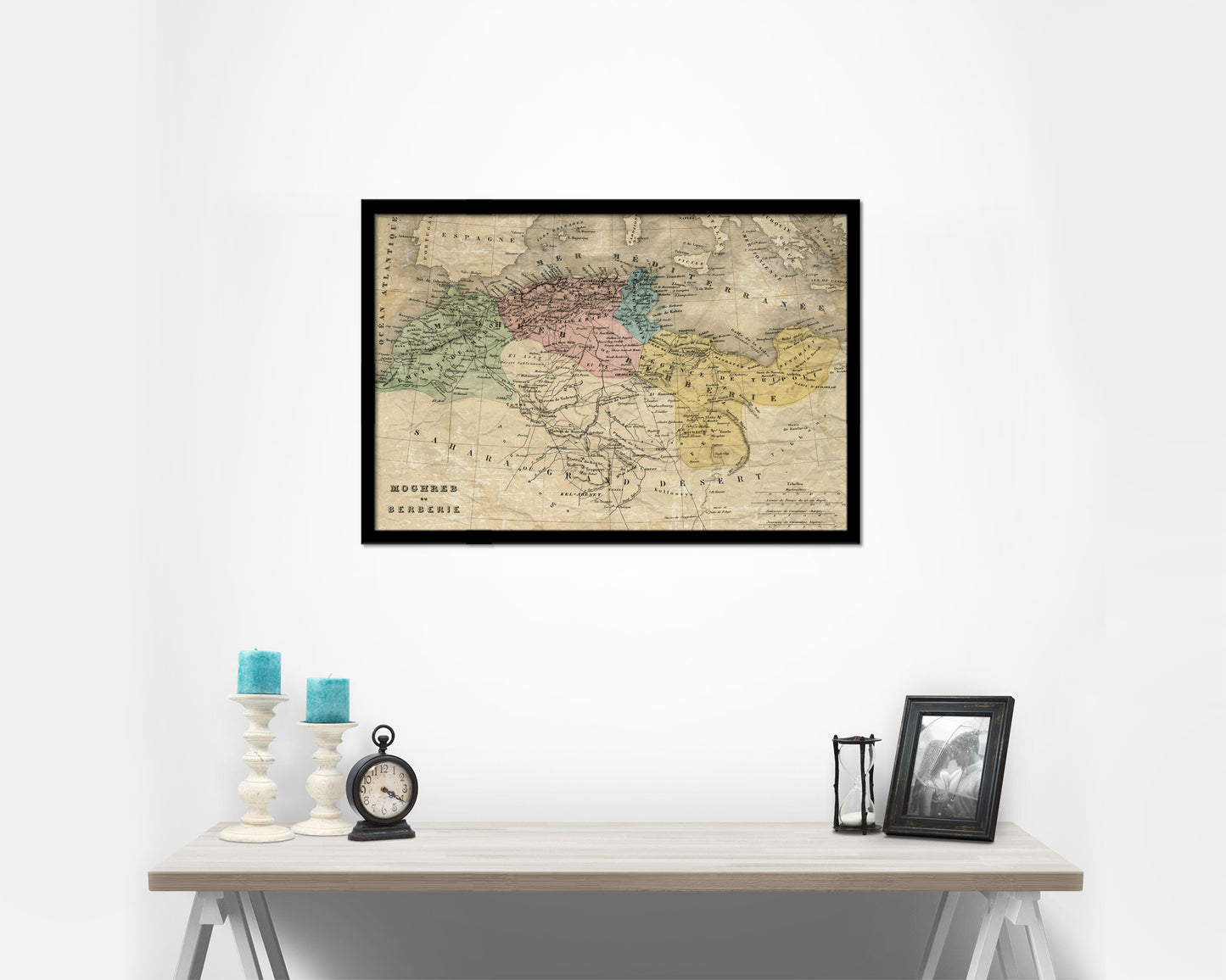 Barbary Coast of North Africa Historical Map Framed Print Art Wall Decor Gifts