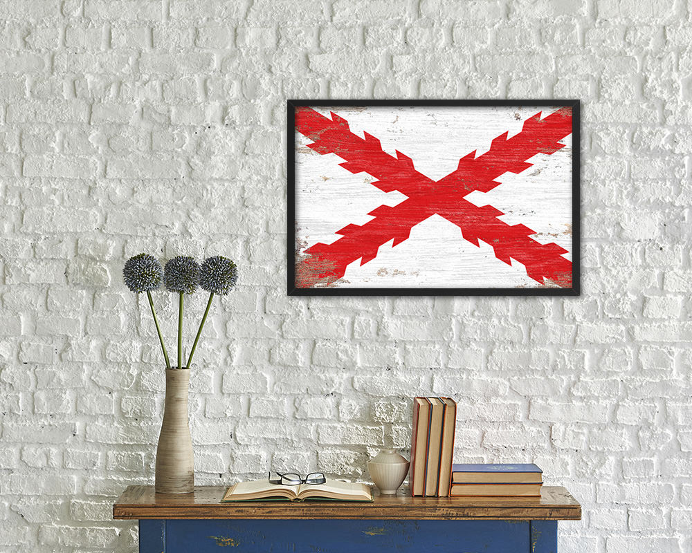 Spanish Ensign Spain Royal War Shabby Chic Military Flag Framed Print Decor Wall Art Gifts