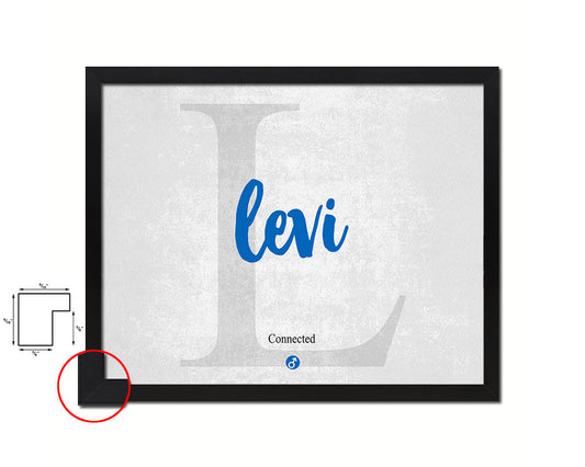 Levi Personalized Biblical Name Plate Art Framed Print Kids Baby Room Wall Decor Gifts