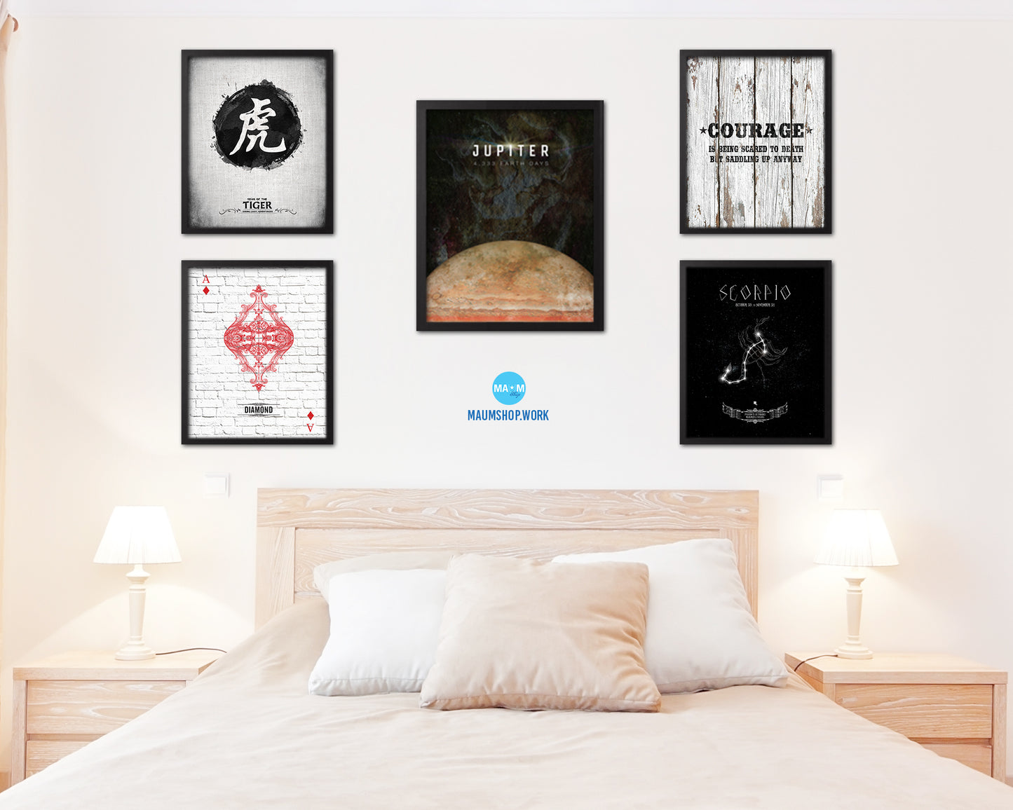 Jupiter Planet Prints Length of Year Watercolor Solar System Framed Print Home Decor Wall Art Gifts