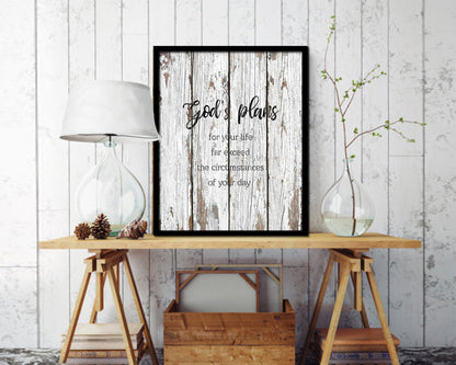 God's plans for your life far exceed the circumstances Quote Wood Framed Print Home Decor Wall Art Gifts