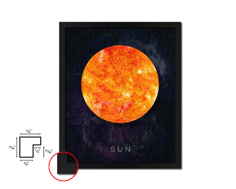 Sun Planet Prints Watercolor Solar System Framed Print Home Decor Wall Art Gifts