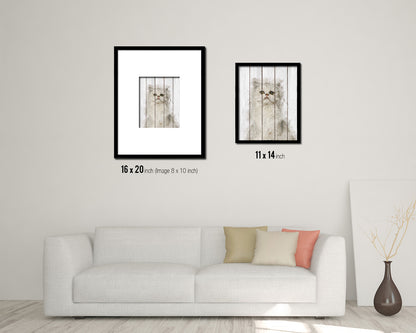 Persian Cat Kitten Portrait Framed Print Pet Home Decor Custom Watercolor Wall Art Gifts