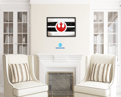 Alliance to Restore the Republic Shabby Chic Military Flag Framed Print Decor Wall Art Gifts