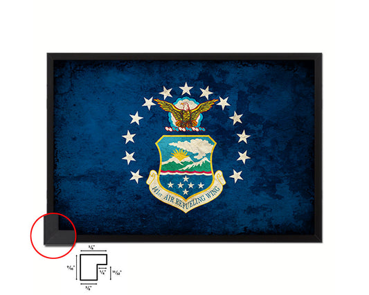 104th Fighter Wing Paper Texture Emblem Flag Wood Frame Prints Wall Art Decor Gifts