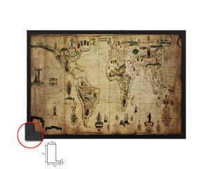 Spanish Portuguese Colonial Empire Antonio Sanches Historical Map Framed Print Art Wall Decor Gifts