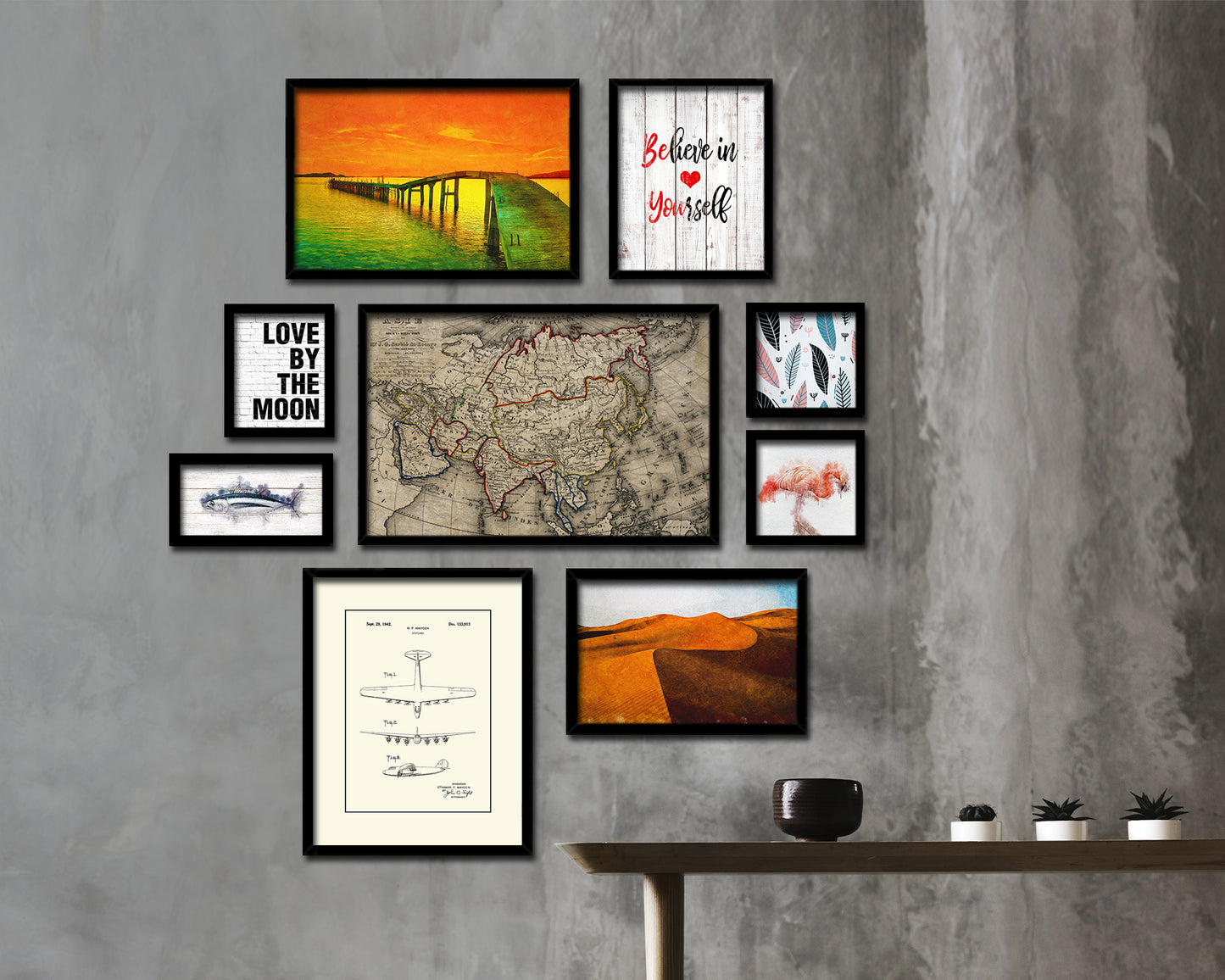 Asia 1846 Historical Map Framed Print Art Wall Decor Gifts