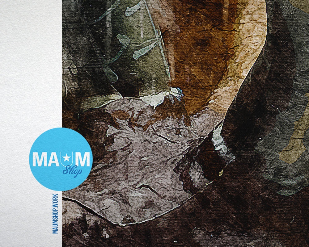 Dinosaur Animal Painting Print Framed Art Home Wall Decor Gifts