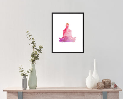 Half Lotus Pose Ardha Padmasana Yoga Wood Framed Print Wall Decor Art Gifts