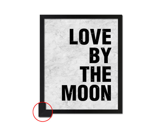 Love by the moon Quote Framed Print Wall Art Decor Gifts