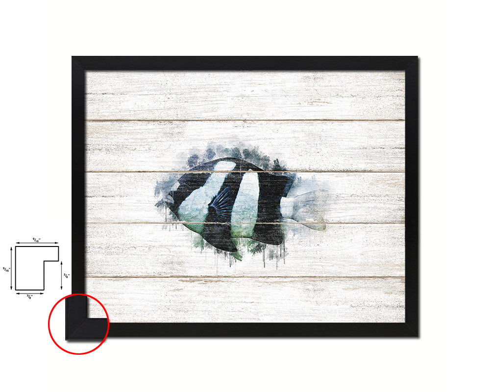 Tropical Fish Framed Print Modern Restaurant Sushi Bar Modern Watercolor Wall Art Decor