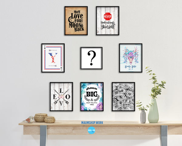 Question Punctuation Symbol Framed Print Home Decor Wall Art English Teacher Gifts