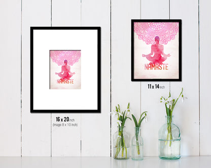Double Pigeon Pose Fire Log Pose Agnistambhasana Yoga Wood Framed Print Wall Decor Art Gifts
