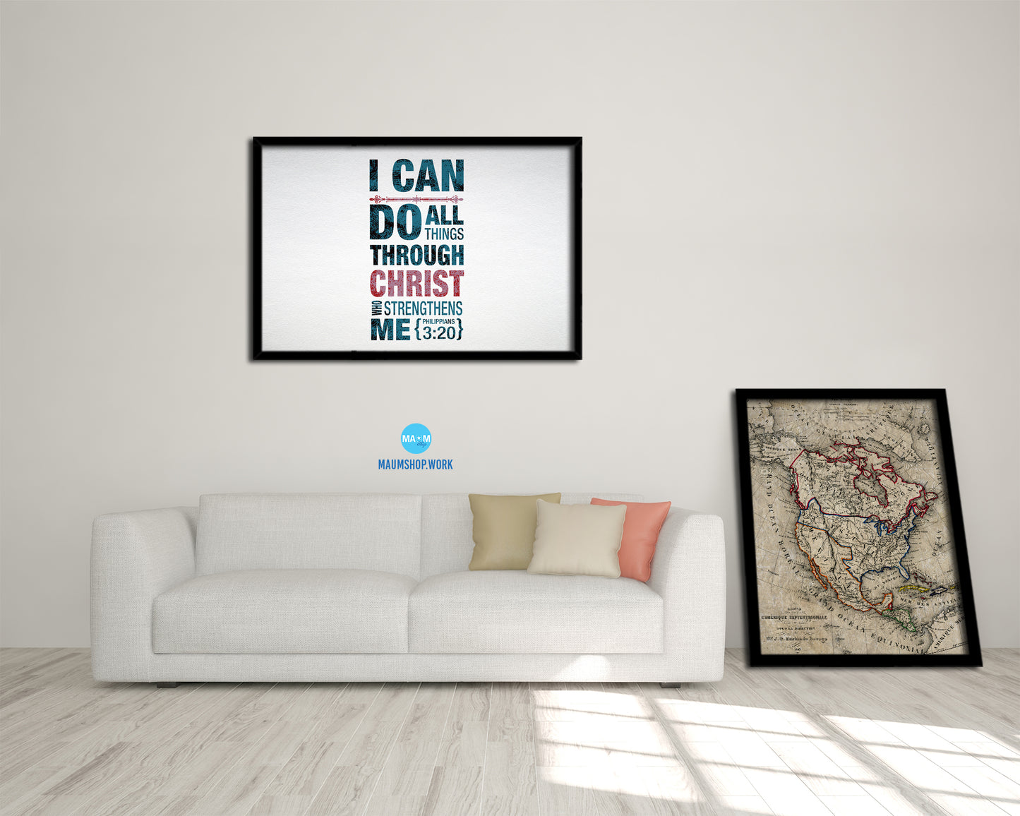I can do all things through Christ who strengthens me, Philippians 3:20 Bible Verse Scripture Art