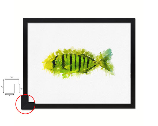 Tropical Fish Framed Print Modern Restaurant Sushi Bar Modern Watercolor Wall Art Decor