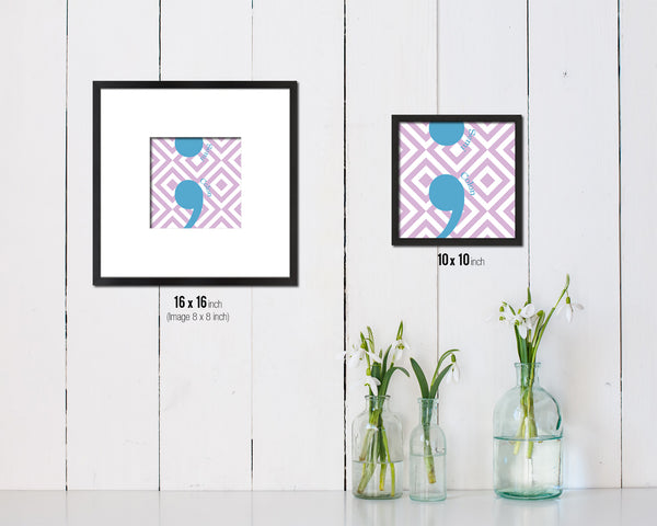 Semicolon Punctuation Symbol Framed Print Home Decor Wall Art English Teacher Gifts