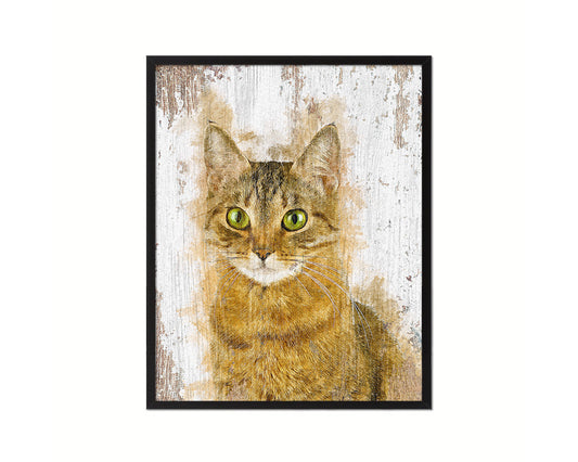 Red Little Cat Kitten Portrait Framed Print Pet Home Decor Custom Watercolor Wall Art Gifts