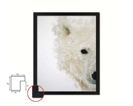 Polar Animal Painting Print Framed Art Home Wall Decor Gifts
