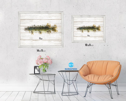 Pike Fish Framed Prints Modern Restaurant Sushi Bar Watercolor Wall Art Decor