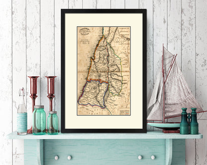 Iisrae Old Map Wood Framed Print Art Wall Decor Gifts