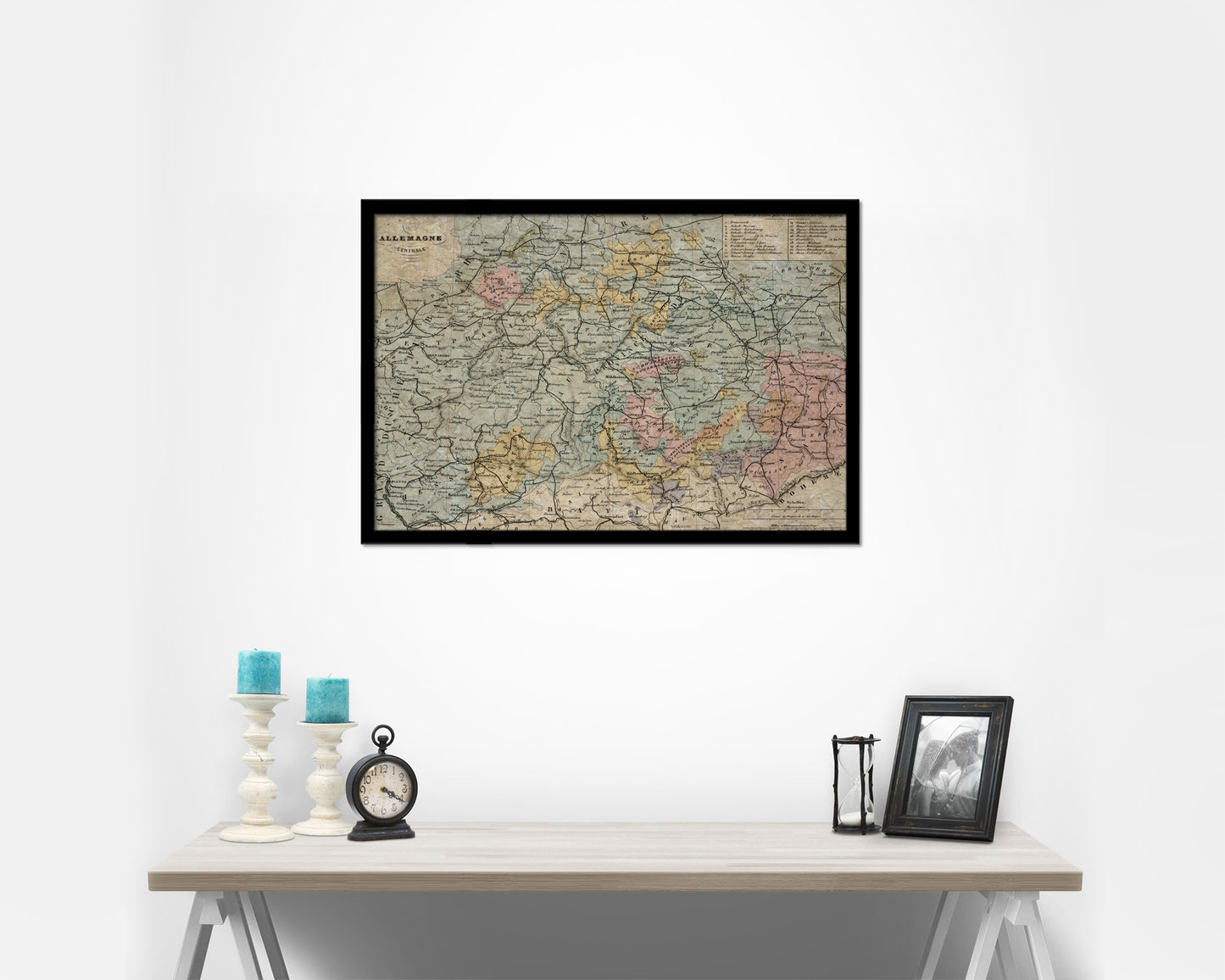 Germany Historical Map Framed Print Art Wall Decor Gifts