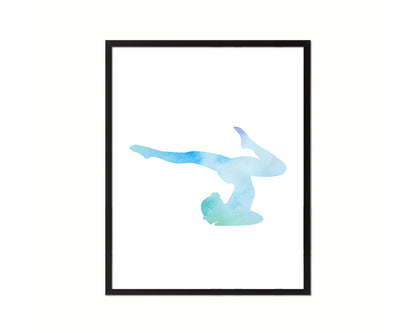 Gymnastic yoga Contorsionist practicing Yoga Wood Framed Print Wall Decor Art Gifts