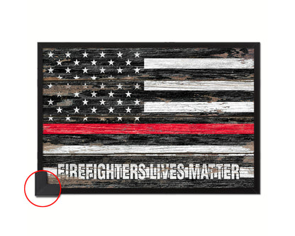Thin Red Line Honoring Law Enforcement American, Firefighters lives matter Wood Rustic Flag Art