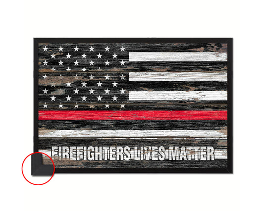 Thin Red Line Honoring Law Enforcement American, Firefighters lives matter Wood Rustic Flag Art