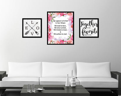 Age appears best in four things Quote Framed Artwork Print Wall Decor Art Gifts
