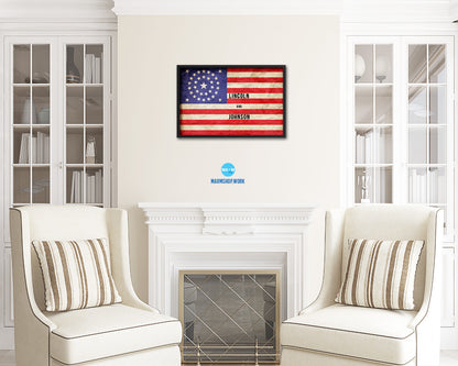 34 Stars Civil War Vintage Military Flag Framed Print Sign Decor Wall Art Gifts