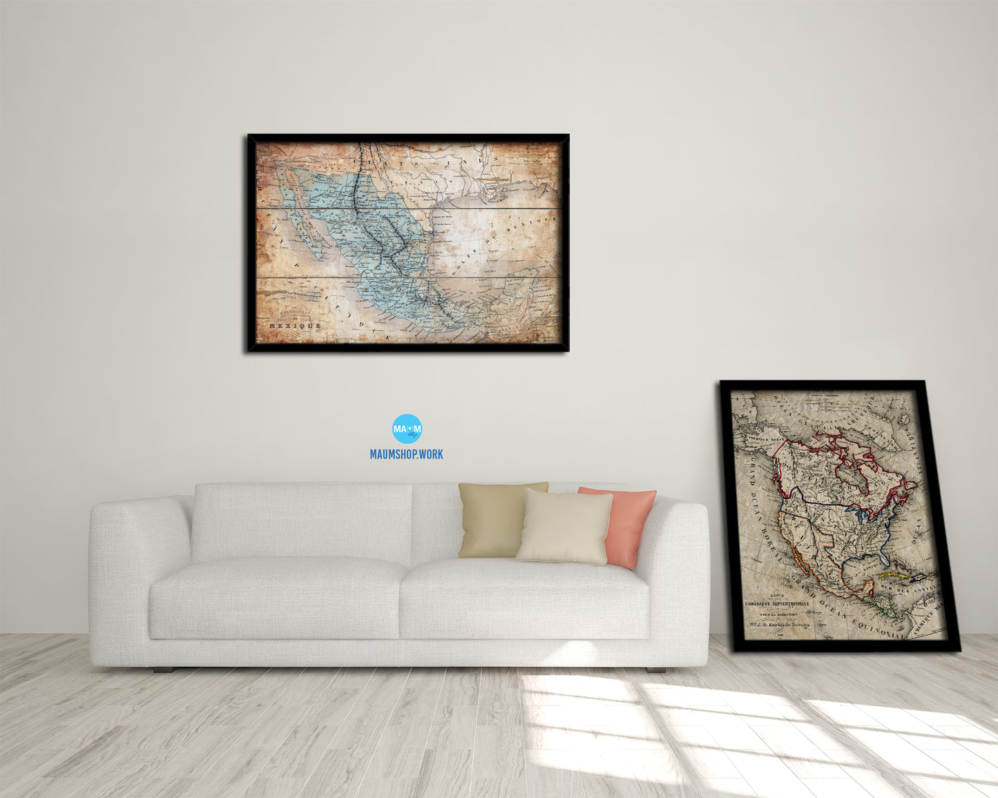 Mexico Antique Map Framed Print Art Wall Decor Gifts