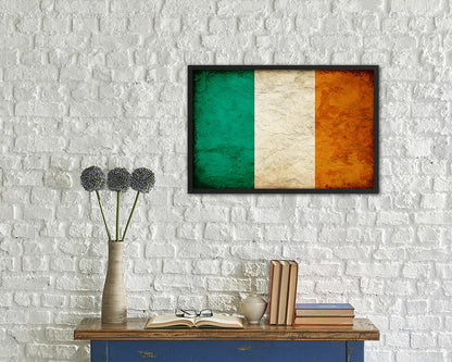 Ireland Country Vintage Flag Wood Framed Print Wall Art Decor Gifts