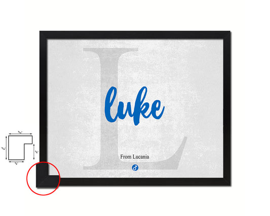 Lucas Personalized Biblical Name Plate Art Framed Print Kids Baby Room Wall Decor Gifts
