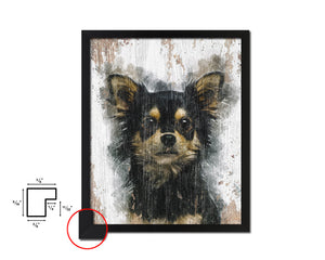 Chihuahua Dog Puppy Portrait Framed Print Pet Watercolor Wall Decor Art Gifts