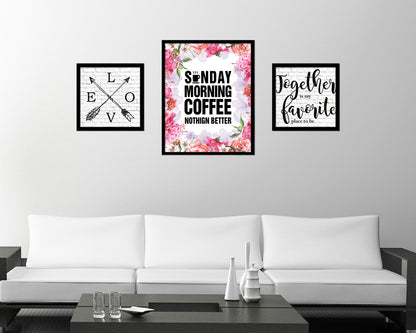 Sunday morning coffee nothing better Quote Framed Artwork Print Wall Decor Art Gifts