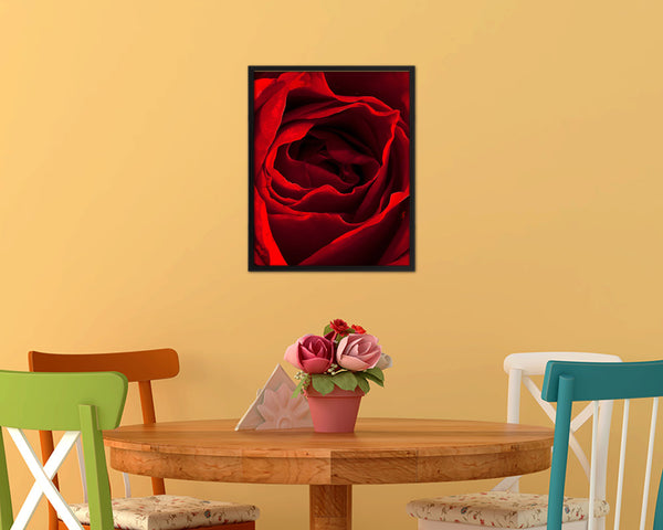 Rose Red Flower Wood Framed Paper Print Wall Decor Art Gifts