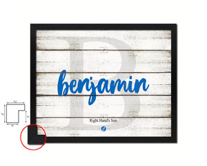 Benjamin Personalized Biblical Name Plate Art Framed Print Kids Baby Room Wall Decor Gifts