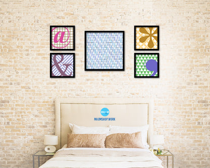 Abstract Blue Artwork Wood Frame Gifts Modern Wall Decor Art Prints