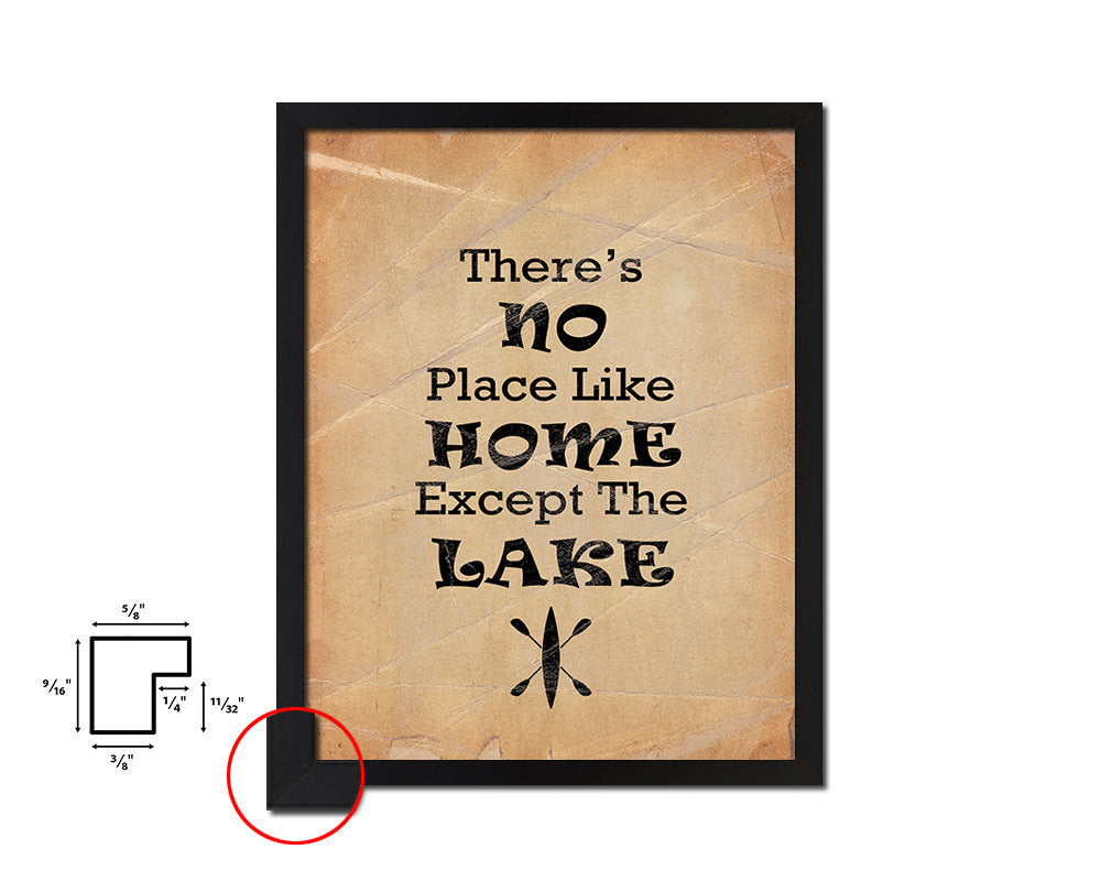 There's no place like home Quote Paper Artwork Framed Print Wall Decor Art