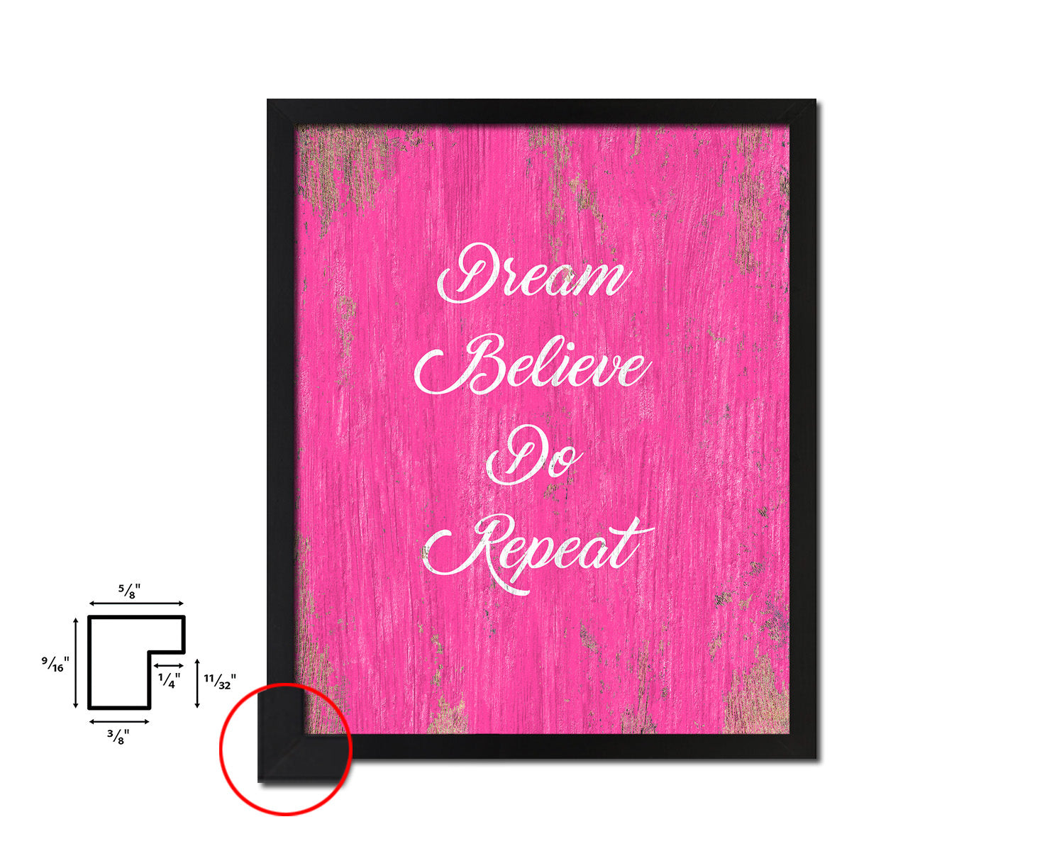 Dream believe do repeat Quote Framed Print Home Decor Wall Art Gifts