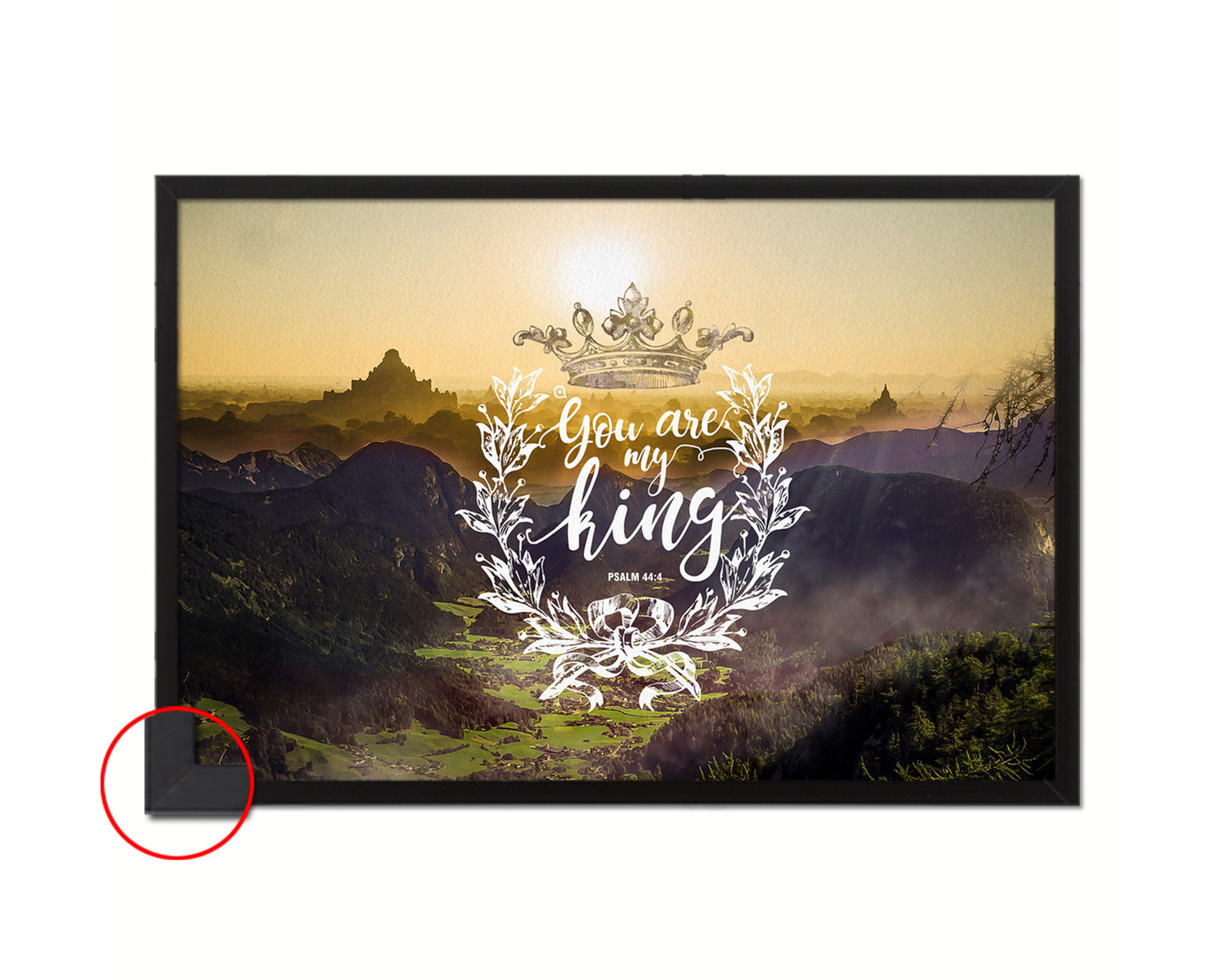 You are my king, Psalm 44:4 Bible Verse Scripture Framed Print Wall Decor Art Gifts