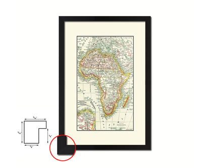 Africa Old Map Wood Framed Print Art Wall Decor Gifts