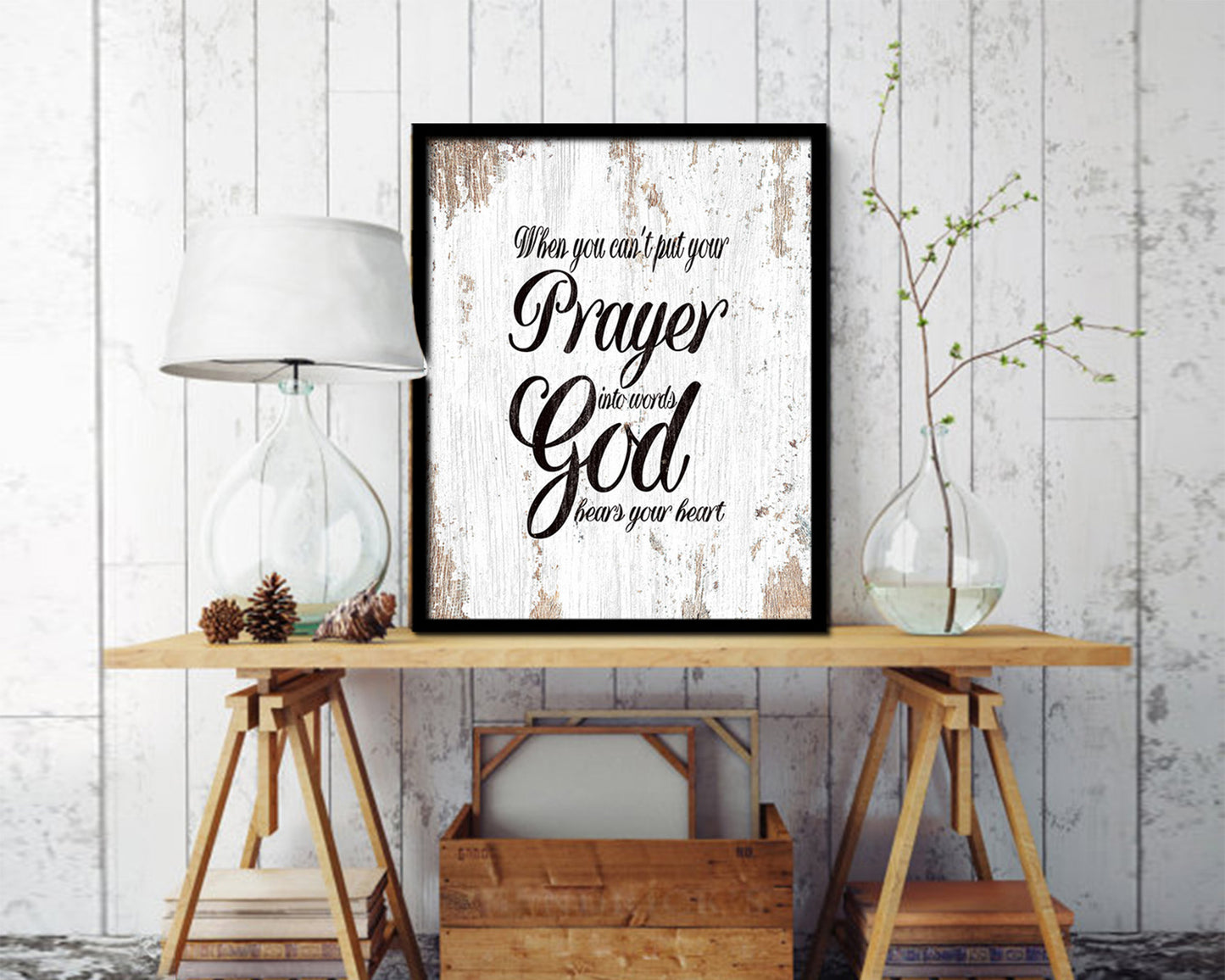 When you can't put your prayer into words Quote Framed Print Home Decor Wall Art Gifts