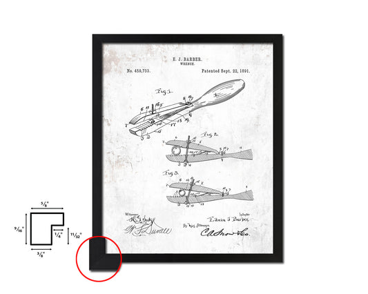 Wrench Tools Vintage Patent Artwork Black Frame Print Gifts