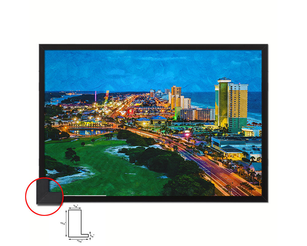 Panama City Beach Florida view of Front Beach Road at night during blue hour Landscape Art