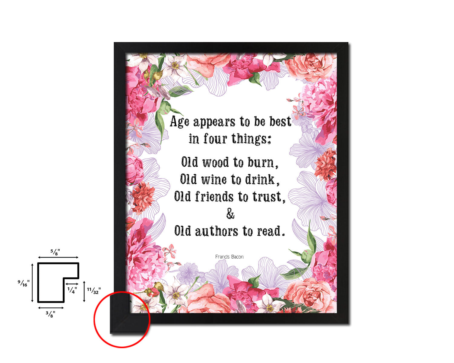 Age appears best in four things Quote Framed Artwork Print Wall Decor Art Gifts