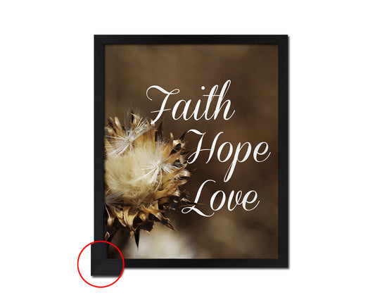 Faith Hope Love Bible Verse Scripture Framed Print Wall Decor Art Gifts