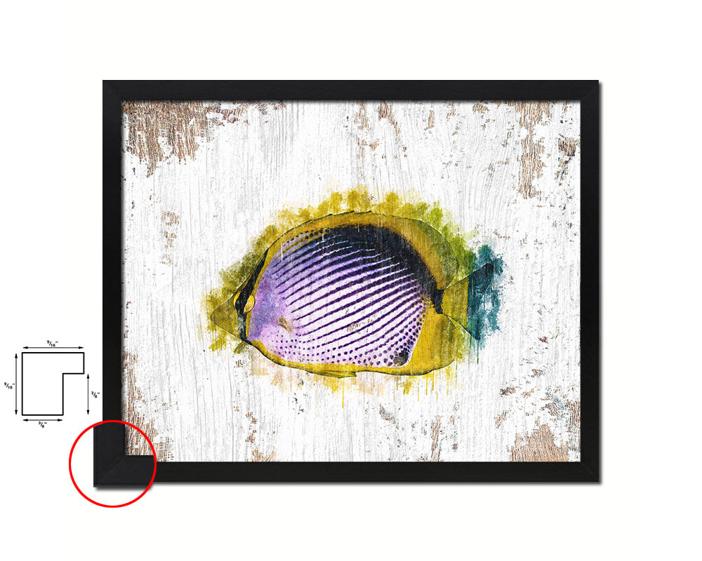Tropical Fish Framed Print Modern Restaurant Sushi Bar Modern Watercolor Wall Art Decor